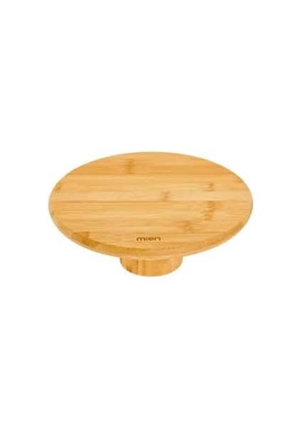 Bambu Yuvarlak Pasta ve Börek Sunumluk Standı -24 x 9,5 cm Doğal ve Şık Servis Tablası
