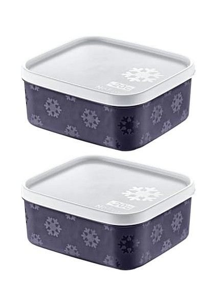 2'li Set No Frost Saklama Kabı Lacivert 700 ml