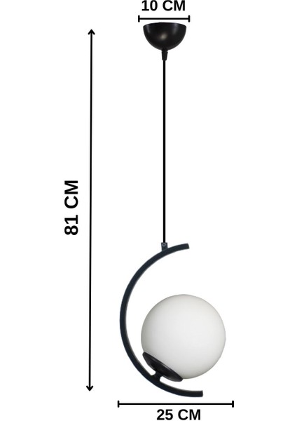 UltraNova Şık Beyaz Glop Camlı 1'li Avize, Yatak Odası, Salon, Mutfak ve Hol İçin Uygun modelleri