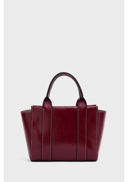 Kadın Mini Tote Çanta El ve Omuz Kullanımına Uygun Modern Gold Tokalı Tasarım