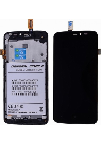 General Mobile Discovery 2 Mini LCD Ekran + Siyah Dokunmatik Çıtalı