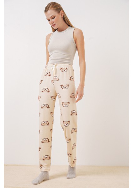 4323 Desenli Pijama Altı - Krem fırsatları