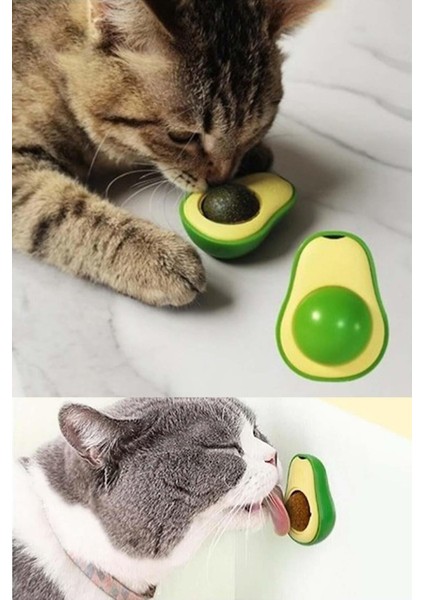 Avokado Şeklinde Catnipli Doğal Kedi Yalama Topu 6 cm (3 Adet) modelleri