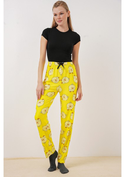 4323 Desenli Pijama Altı - Sarı