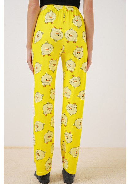 4323 Desenli Pijama Altı - Sarı