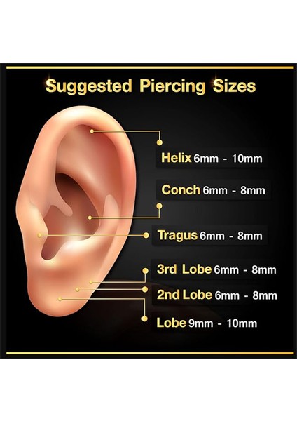 Cerrahi Çelik, 6 mm 8 mm 10 mm Bar, 3 Adet Septum Labret Piercing Küpe Set, Kaş, Dudak, Burun, Kulak Kullanımına Uygundur