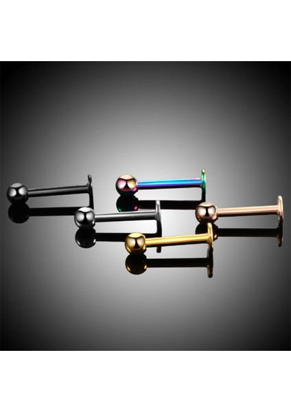 Cerrahi Çelik, 6 mm 8 mm 10 mm Bar, 3 Adet Septum Labret Piercing Küpe Set, Kaş, Dudak, Burun, Kulak Kullanımına Uygundur