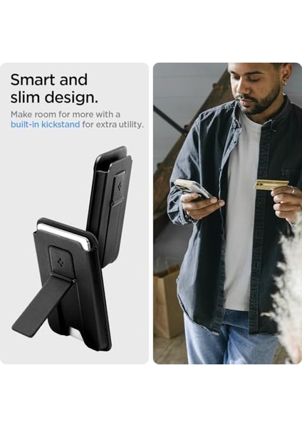 Magfit iPhone Için Magsafe Özellikli 3 Kartlı Manyetik Cüzdan Smart Fold 2 Wallet Black - AFA07149