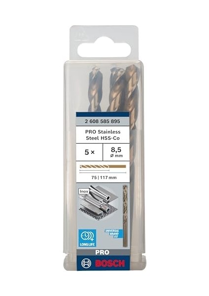 Pro Metal Matkap Hss-Cobalt (5 Adet), 2608585895, 0 Watts, 0 Volts