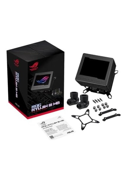 Rog Ryujın Iıı Wb Cpu Su Bloğu, Tam Renkli 3.5 Inç LCD Ekran, Gömülü Vrm Fanı, 178 Mikro Soğutma Kanadı ve Bakır Alaşımlı Soğuk Plaka Soğutma Teknolojisi Ile Asetek ve Rog Bağlantı Parçaları