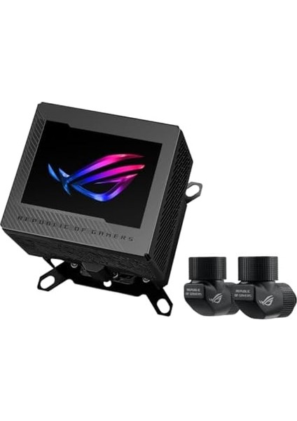 Rog Ryujın Iıı Wb Cpu Su Bloğu, Tam Renkli 3.5 Inç LCD Ekran, Gömülü Vrm Fanı, 178 Mikro Soğutma Kanadı ve Bakır Alaşımlı Soğuk Plaka Soğutma Teknolojisi Ile Asetek ve Rog Bağlantı Parçaları