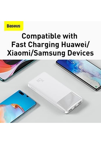 Bipow Overseas Edition Dijital Ekranlı 15W 10.000 Mah Powerbank Beyaz