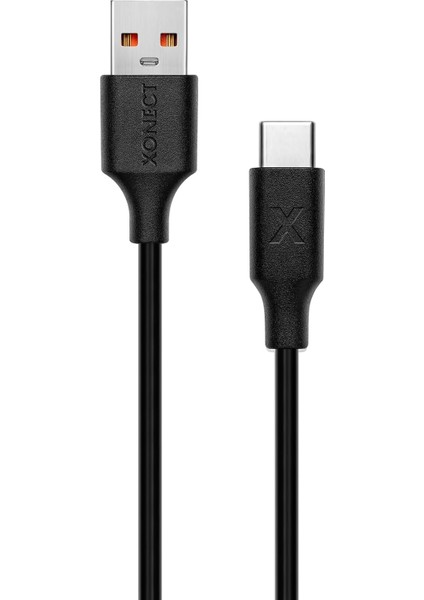 USB To Type-C Uyumlu iPhone ve Samsung Modelleri Için Hızlı Şarj ve Data Kablosu 200 cm (Siyah)