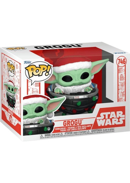 Funko Pop Star Wars Holiday Grogu With Santa Hat In Pram