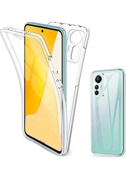 Xiaomi Mi 12 Lite Uyumlu 360° Ön Arka Tam Koruyucu Şeffaf Silikon Full Body Kılıf