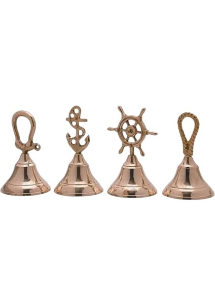 Denizcilik Grubu-Marine Pirinç Aksesuar-Masa Üstü Zil 4 LÜ-13X6X6 cm ADET– Dekoratif Obje ve Koleksiyonluk Model