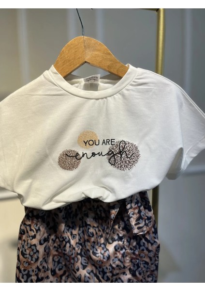 Kız Çocuk You Are Leopar Şort Etekli Premium Takım modelleri
