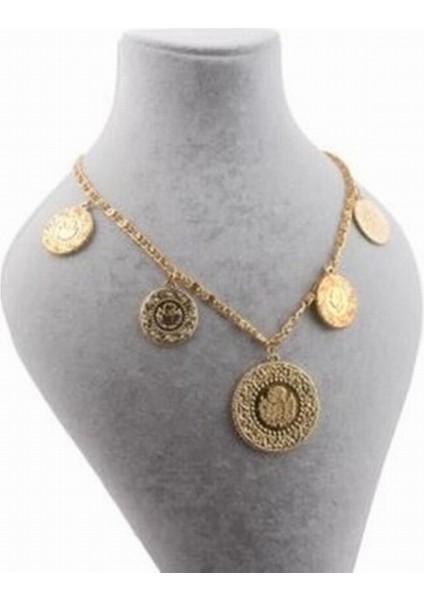 Gerçek Altın Görünümlü Beşi Bir Yerde Kolye (Halat Zincirli) DAYB0162