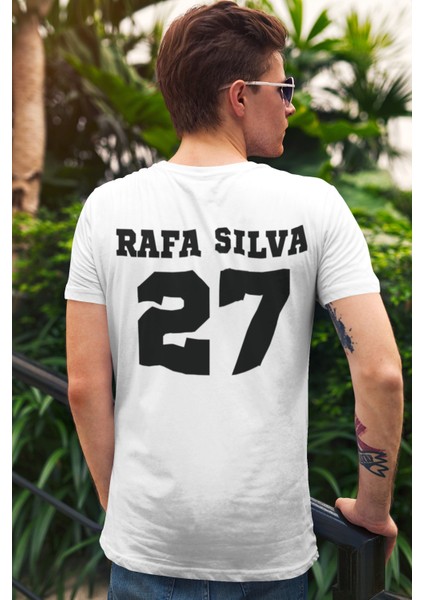 Rafa Silva Sırt Forma Baskılı Unisex Kadın Erkek Kısa Kollu Tişört T-Shirt