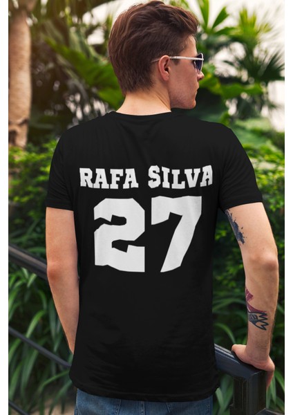 Rafa Silva Sırt Forma Baskılı Unisex Kadın Erkek Kısa Kollu Tişört T-Shirt