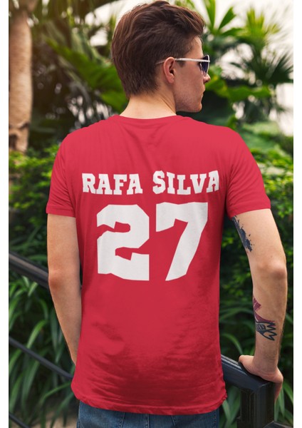 Rafa Silva Sırt Forma Baskılı Unisex Kadın Erkek Kısa Kollu Tişört T-Shirt