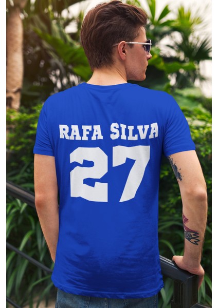 Rafa Silva Sırt Forma Baskılı Unisex Kadın Erkek Kısa Kollu Tişört T-Shirt