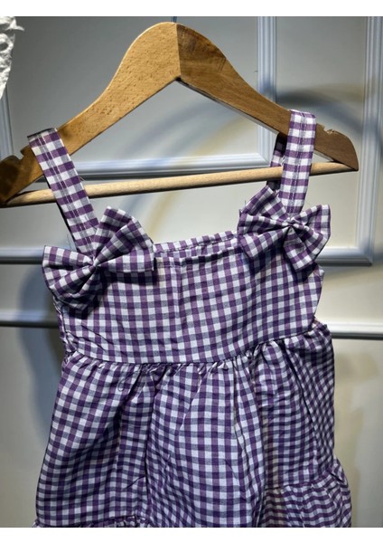 Kız Çocuk Kareli Şapkalı Askılı Premıum Elbise indirimleri