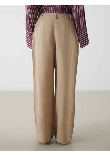 Yeni Sezon Standart Fit Poplin Kadin Pantolon - S5MO15Z8 fırsatları