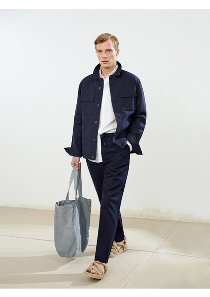 Yeni Sezon Slim Fit Keten Karisimli Erkek Pantolon - S5AR17Z8