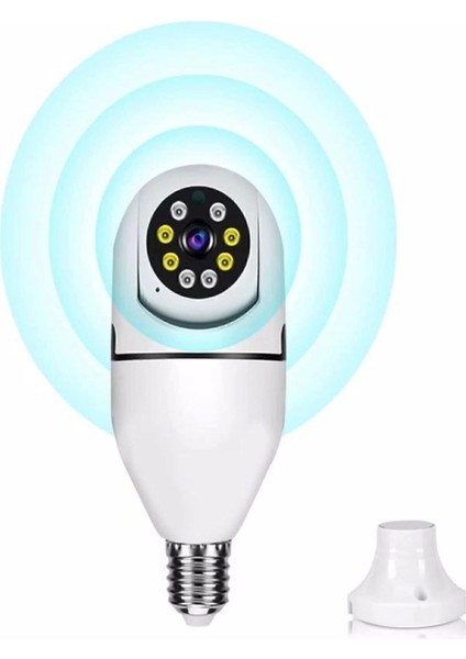 360 Derece Gece Görüşlü Wifi Ampul Akıllı Kamera Hırsız Bebek Güvenlik