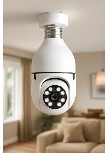 360 Derece Gece Görüşlü Wifi Ampul Akıllı Kamera Hırsız Bebek Güvenlik