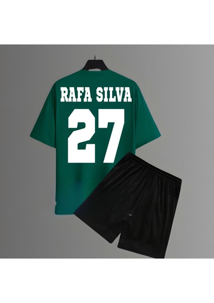 Rafa Silva Sırt Forma Baskılı Unisex Kadın Erkek Kısa Kollu Tişört T-Shirt Şort Takımı