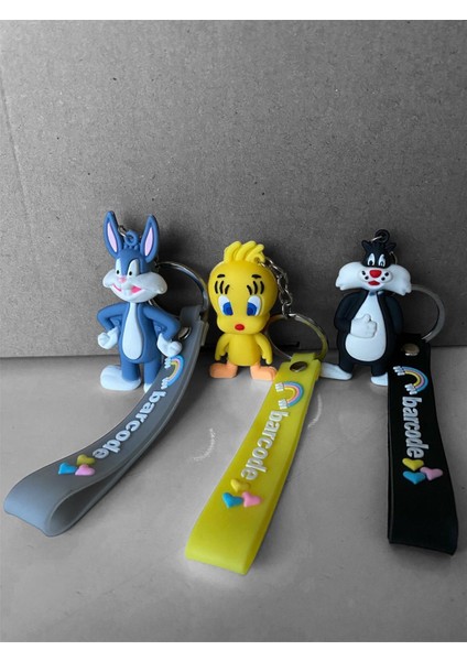 Bugs Bunny, Sylvester ve Tweety Figürlü Silikon Anahtarlık & Çanta Aksesuarı fırsatları