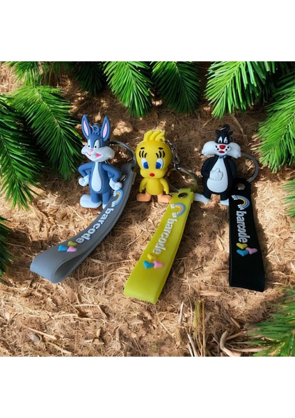 Bugs Bunny, Sylvester ve Tweety Figürlü Silikon Anahtarlık & Çanta Aksesuarı indirimleri