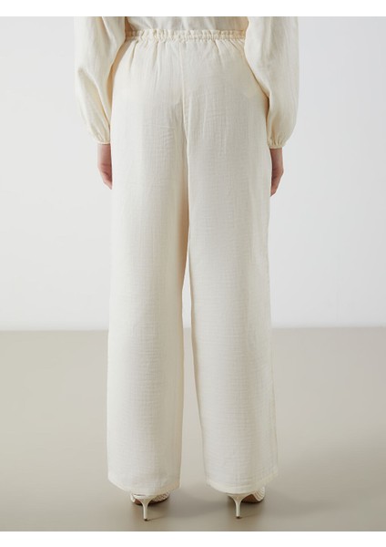 Yeni Sezon Beli Lastikli Genis Paca Muslin Kadin Pantolon - S5M279Z8 indirimleri