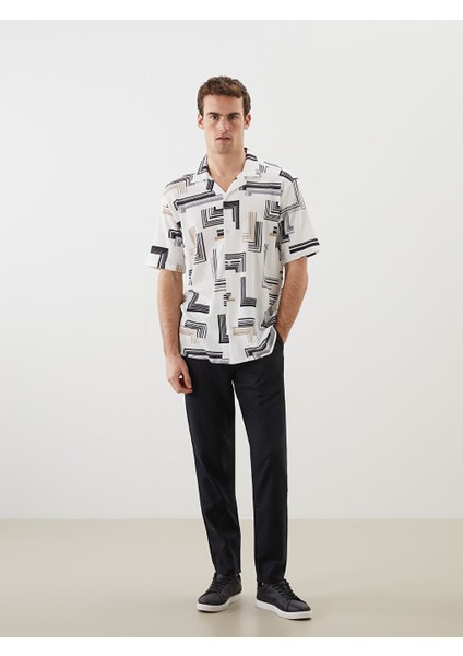 Yeni Sezon Slim Fit Keten Karisimli Erkek Pantolon - S5EE27Z8