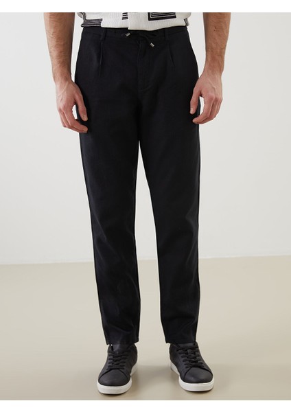 Yeni Sezon Slim Fit Keten Karisimli Erkek Pantolon - S5EE27Z8 fiyatları
