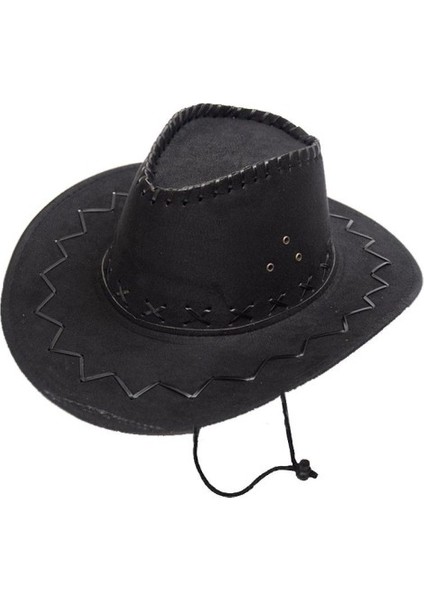 Büro Ev Ofis Etkinlik Gösteri Çocuk Kovboy Kostümü Şapkası Için Nubuk Süet Şapka