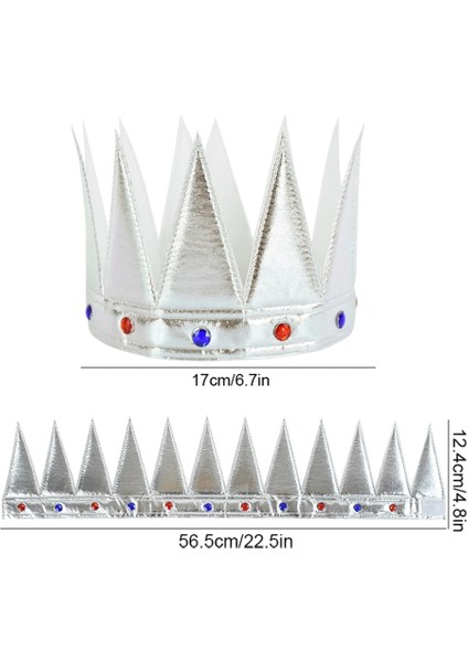 Büro Ev Ofis Etkinlik Gösteri Kral Kostüm Tacı Için 55CM Yumuşak Silver Taç