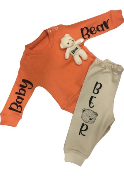 Erkek Kız Bebek 2'li Takım – Peluş Ayıcık Detaylı Sweatshirt ve Eşofman Altı fiyatları