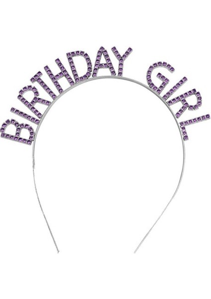 Büro Ev Ofis Etkinlik Gösteri Kostüm Tacı Için Mor Kristal Taşlı Parlak Birthday Girl Taç fiyatları