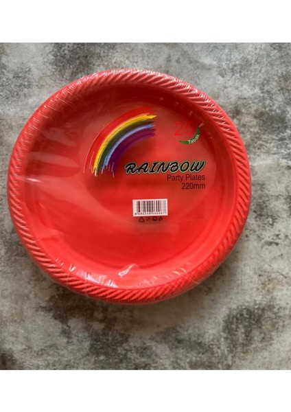 Plastik Parti Tabağı Kullan At Tabak 25 Adet Kırmızı