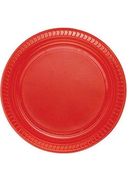 Plastik Parti Tabağı Kullan At Tabak 25 Adet Kırmızı fiyatları