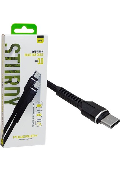 3A (Type USB C-C) USB Kablosu Powerway QC49
