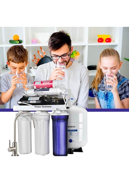 Aquality 6 Aşamalı Su Arıtma Cihazı Pompalı - 12 Lt / 3.2g Metal - Lüks Tek Kollu Musluk