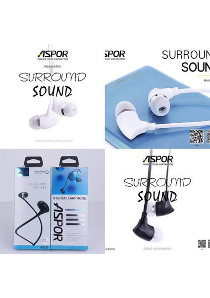 Stereo Kulakiçi Mikrofonlu Kulaklık Aspor A209