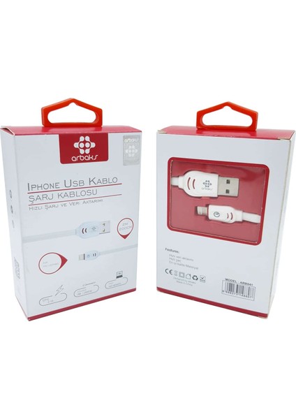 2 Metre Lightning iPhone Hızlı Şarj & Data Kablosu Arbaks ARB-041