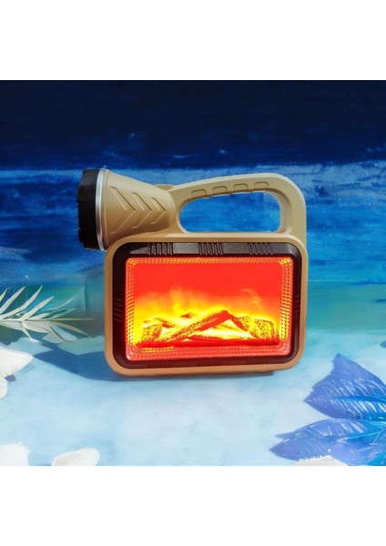 Güneş Enerjili Şömineli Çok Fonksiyonlu Çift Işık Kaynağı USB Şarjlı Solar El Feneri KA-796