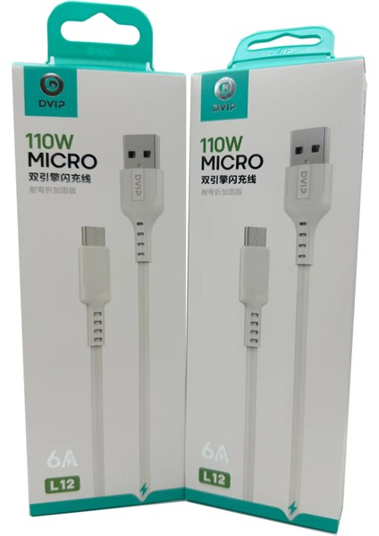 110W 6A Micro Şarj Kablosu Dvıp L12