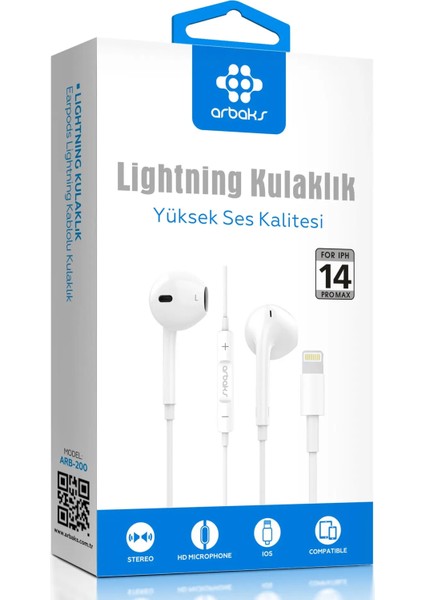 Iphone 14 Lightning Kulaklık Arbaks ARB-200